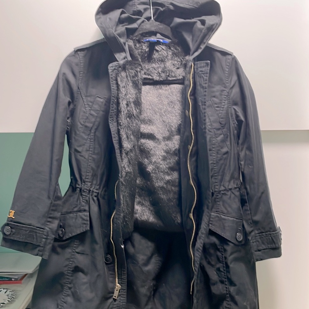 Kids Polo Jacket with removable faux fur